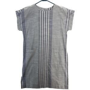 Appleseed’s Nautical Blue Stripe Short Sleeve Shift Dress Women 10 Petite